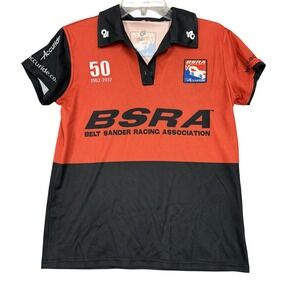 Alleson Athletic Polo Shirt Womens Medium Red Black BSRA Accuride Racing Jersey